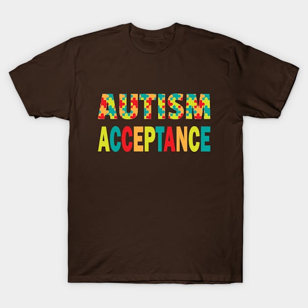 Autism Acceptance T-Shirt by halazidan